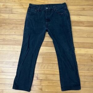 Levis 501 Original Fit Mens Jeans Faded Black Straight Leg Button Fly W36 L32